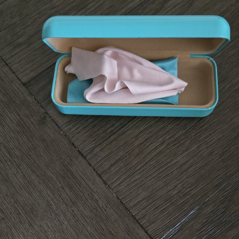 Tiffany & Co. Blue Jewelry Box with Pink Cloth